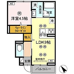 あそびタウン下松望町 1LDKの間取図画像