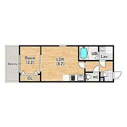 ジーメゾン岸和田南町カーム(仮称) 1LDKの間取図画像