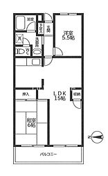 メゾンDE湘南 2LDKの間取図画像