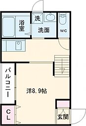 ウォルフォアティサン 1Kの間取図画像