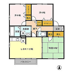 ラポールA 3LDKの間取図画像