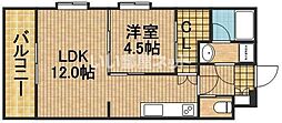 セント・ジョセフA 1LDKの間取図画像