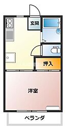 ハイツ足立 1Kの間取図画像