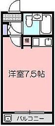 アムズ2 1Kの間取図画像