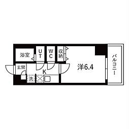 ArtizA南船場 1Kの間取図画像