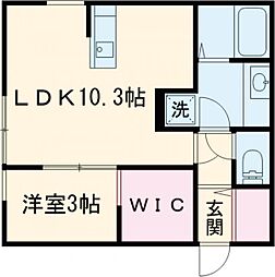 グランクリュ小新 1LDKの間取図画像
