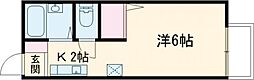 アプローズコートB 1Kの間取図画像