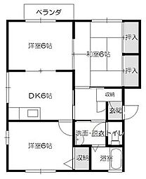 ドリームヒルユウ 3DKの間取図画像