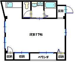 第3Kビル ワンルームの間取図画像