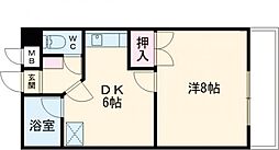 マイルーム梁川 1DKの間取図画像
