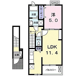 ルミエールヴォアレ 1LDKの間取図画像
