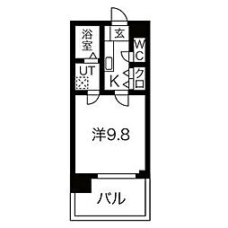 SPAZIOMETALLO 1Kの間取図画像