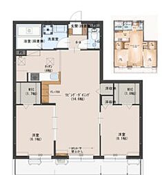 西光地レジデンス別館北 2LDKの間取図画像
