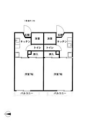 シャトレー岳 1Kの間取図画像