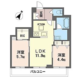 ベレオ姉崎東 2LDKの間取図画像