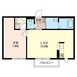 レナフォート 1LDKの間取図画像