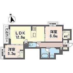 アンティーム(Intime) 2LDKの間取図画像