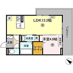 Colline bleue 1LDKの間取図画像