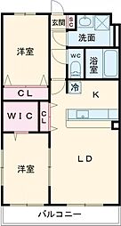 ガーデンヒルズ城南X 2LDKの間取図画像