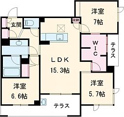アルテーヌ浜寺元町 3LDKの間取図画像