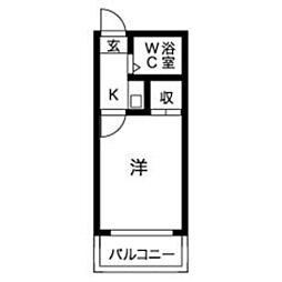 マイルストーン本陣2 1Kの間取図画像