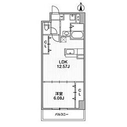 プリムローズアヴェニュー 1LDKの間取図画像