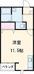 K&J出来島 ワンルームの間取図画像