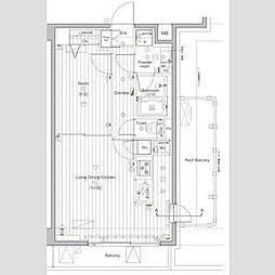 プレミアムキューブG北新宿DEUX 1LDKの間取図画像
