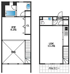 Link・F2 1LDKの間取図画像