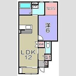 守山市伊勢町アパート 1LDKの間取図画像