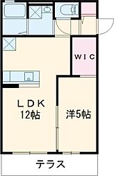 レトアヒルスA 1LDKの間取図画像