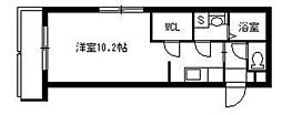 A&M葉月館 ワンルームの間取図画像