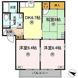 Y'Sアベニュー 3DKの間取図画像