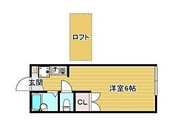 サウスウィング ワンルームの間取図画像