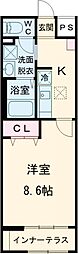 ヴィラ・アヴァンス 1Kの間取図画像