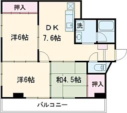 メゾンド・レクサスウエノビル 3DKの間取図画像