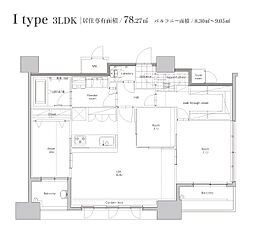 エンクレスト博多スタイル 3LDKの間取図画像