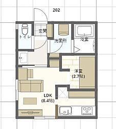 HEYMORIHORIGOME ワンルームの間取図画像