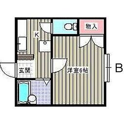 名東レジデンス2 1Kの間取図画像