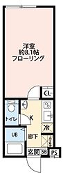 グランクオール東久留米 1Kの間取図画像