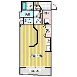 大安ヒルズ ワンルームの間取図画像
