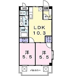 エレガンテむつみ 2LDKの間取図画像