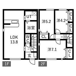 A棟(ミセラ・サク) 3LDKの間取図画像