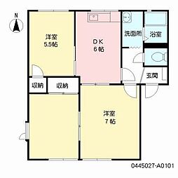 コンフォート海原 3DKの間取図画像