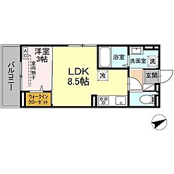 D Paina あざみ野I 1LDKの間取図画像