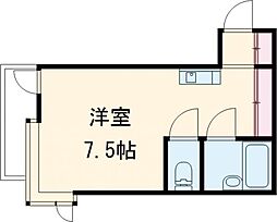 ベルコート6 ワンルームの間取図画像