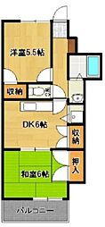ハヤシビル 2DKの間取図画像