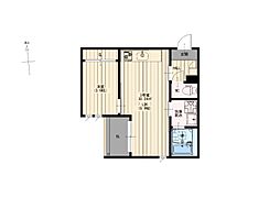 仮称)R-Smart 二本木 1LDKの間取図画像