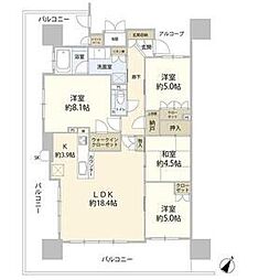 Tステージ浄水駅前ルミナリータワー 4LDKの間取図画像