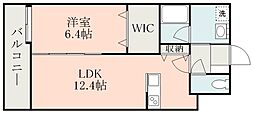 フェニックスハイツ大江 1LDKの間取図画像